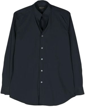 Dell'Oglio Stand-Up Collar Buttoned Shirt - Blue