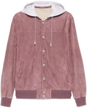 Eleventy Bomber Con Cappuccio - Rosa