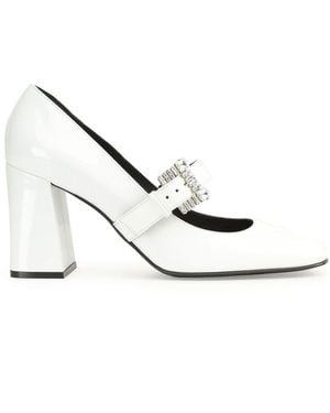 Sergio Rossi Sr Twenty 90Mm Leather Court Shoes - White