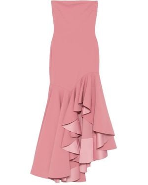 Solace London Ruffled Asymmetric Dress - Pink