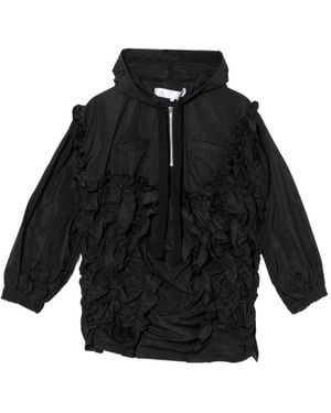Tao Comme Des Garçons Ruffled Hooded Jacket - Black