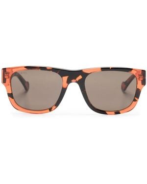 Gucci Sonnenbrille Mit Eckigem Gestell - Orange