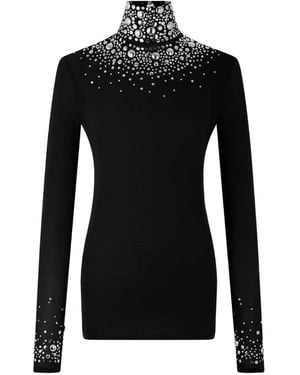 Rabanne Top Con Cuello Alto - Negro