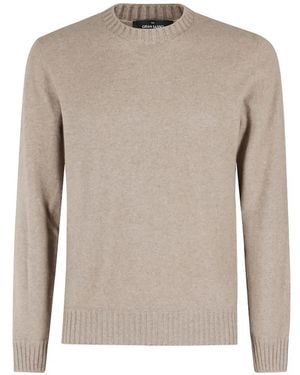 Gran Sasso Crew-Neck Ribbed-Trim Jumper - Natural