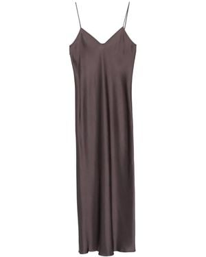 Antonelli V-Neck Slip Maxi Dress - Brown