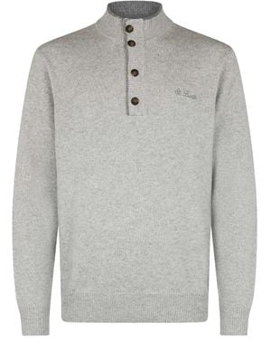 MC2 Saint Barth Mock-Neck Button Jumper - Grey