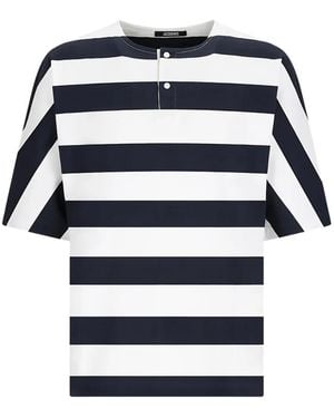 Jacquemus Striped Cotton T-Shirt - Blue