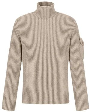 Amomento Gerippter Pullover - Weiß