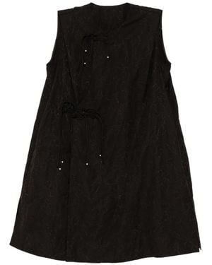 JNBY Floral-Embroidered Drawstring Dress - Black
