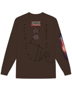 Travis Scott Graphic-Print Long-Sleeve T-Shirt - Brown