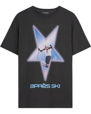 OPEN YY Star-Print T-Shirt - Black