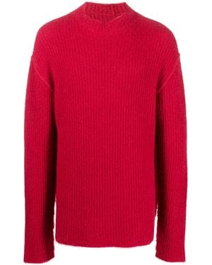 Uma Wang Ribbed Brushed-effect Sweater - Red