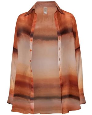 Baobab Lulu Sheer Drop-Shoulder Shirt - Orange