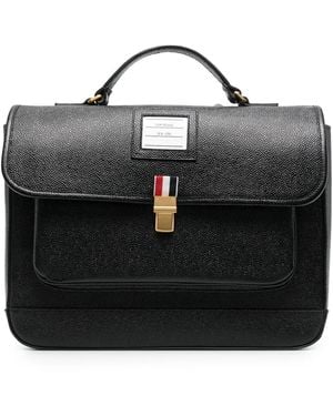 Thom Browne Sac À Dos En Cuir Grainé - Noir