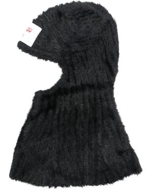 Charles Jeffrey Fluffy Ears Balaclava - Black