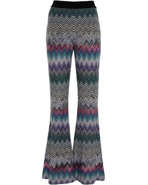 Missoni ジグザグ フレアパンツ - ブルー