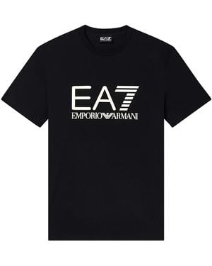 EA7 Core Identity Logo-Print Short-Sleeved T-Shirt - Black