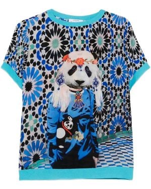 The Artistylist Panda-Print T-Shirt - Blue