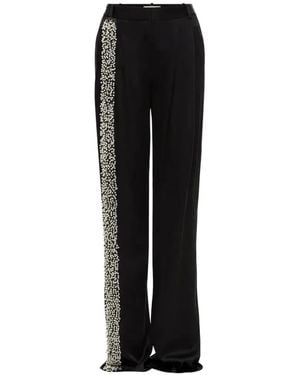 Hellessy Stefan Pearl-Embellished Pleated Trousers - Black