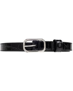 Amiri Ceinture À Effet Peau De Crocodile - White