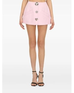 Blumarine Embellished-Button Skirt - Pink