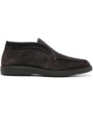 Santoni Round Toe Ankle Boots - Black