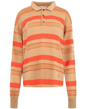 JW Anderson Striped Polo Shirt - Orange