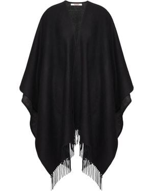 Valentino Garavani Vlogo Signature Cashmere Poncho - Black