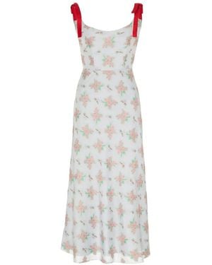 Markarian Serafina Floral-Print Midi Dress - White
