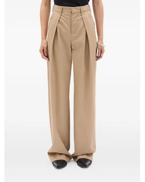 Ann Demeulemeester Pleated Wide-Leg Trousers - Natural