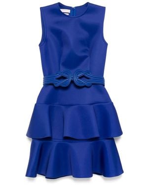 Saiid Kobeisy Ruffled Mini Dress - Blue