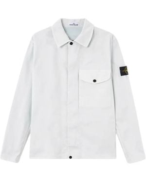 Stone Island Chest-Pocket Overshirt - White