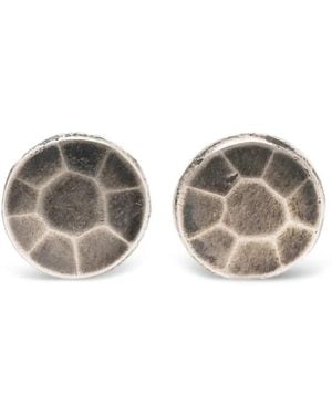 Werkstatt:münchen Hammered Faceted-Stud Earrings - Grey