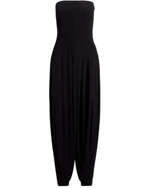 Polo Ralph Lauren Strapless Pleated Jumpsuit - Black