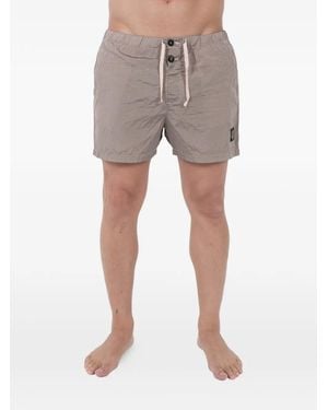 Stone Island Logo-Patch Swim Shorts - Gray