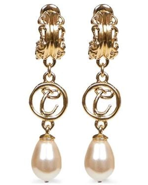 Chloé Pendientes con colgante de perla - Metálico