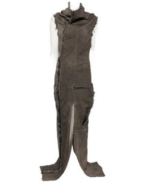 Rick Owens Distressed Paneled Dress - Natural