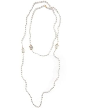 Izabel Display Collier À Perles Et À Cristaux - Blanc