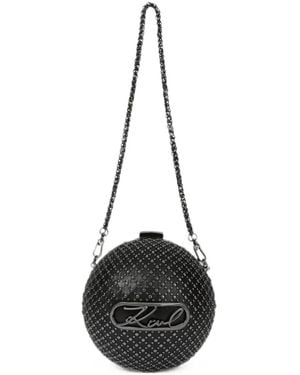 KARL LAGERFELD Mini K/Signature Curved Sphere Bag - Black