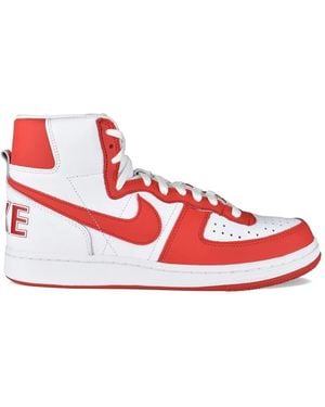 Comme des Garçons X Nike High-Top Swoosh Trainers - Red
