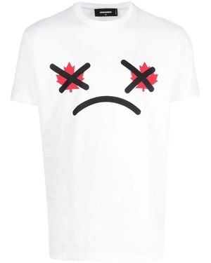 DSquared² Graphic-Print Short-Sleeve T-Shirt - White