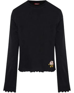 DIESEL Cotton Pajamas With Floral Detail - Blue