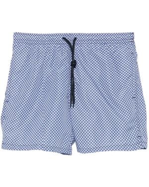Drumohr Gemusterte Badeshorts - Blau