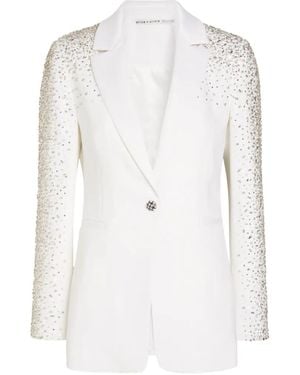 Alice + Olivia Blazer Breann À Ornements En Cristal - White