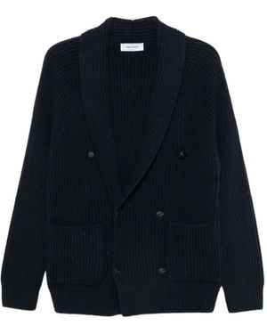 Gran Sasso Cardigan Côtelé À Boutonnière Croisée - Bleu