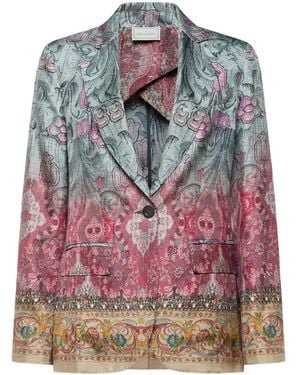 Pierre Louis Mascia Floral-Print Single-Breasted Blazer - Pink