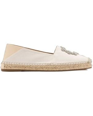 Manolo Blahnik Hangrilla Crystal-Embellished Espadrilles - White