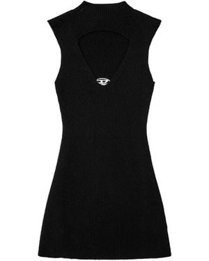 DIESEL M-oloni-short Mock-neck Keyhole Mini Dress - ブラック