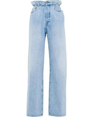 Miu Miu High-Waisted Straight-Leg Jeans - Blue