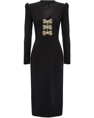 Jenny Packham Carina Jewel-Embellished Midi Dress - Black